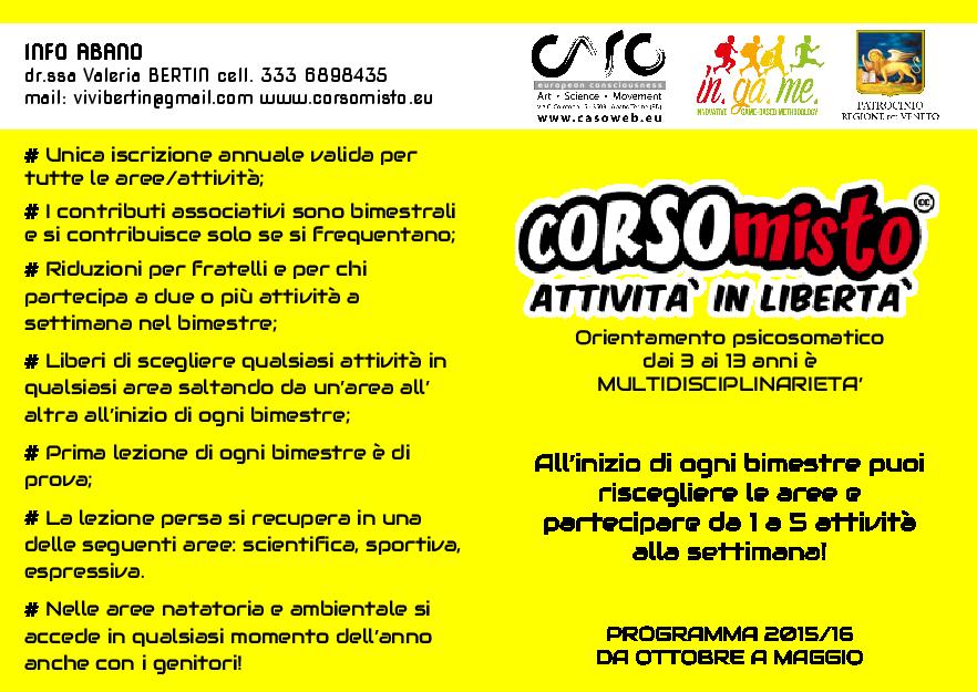 depliant con il programma