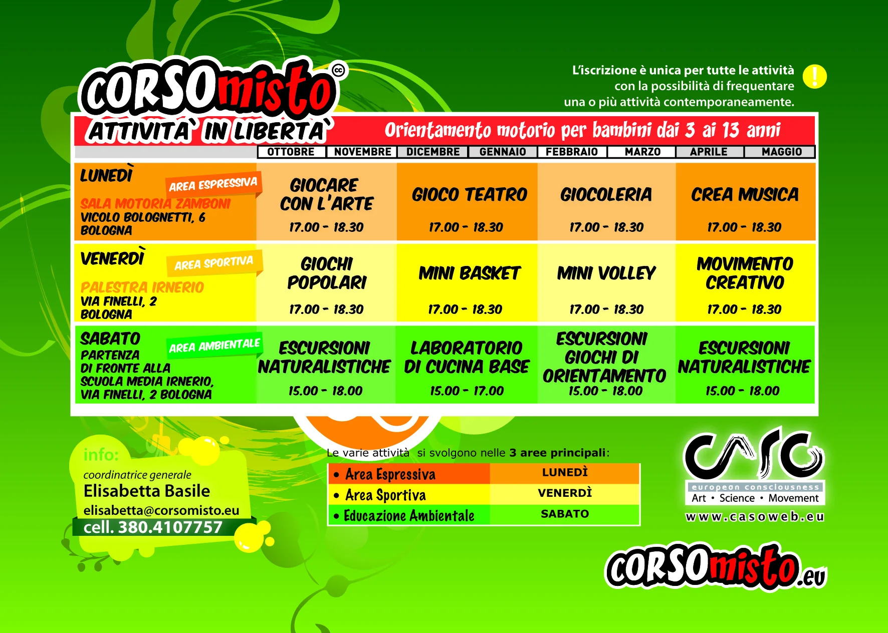 Calendario CORSOmisto Bologna 2012/13 Calendario CORSOmisto Bologna 2012/13